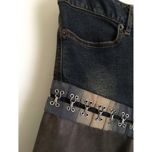 Plein Sud Vintage Lambskin Denim Asymmetric Skirt - Picture 4 of 5